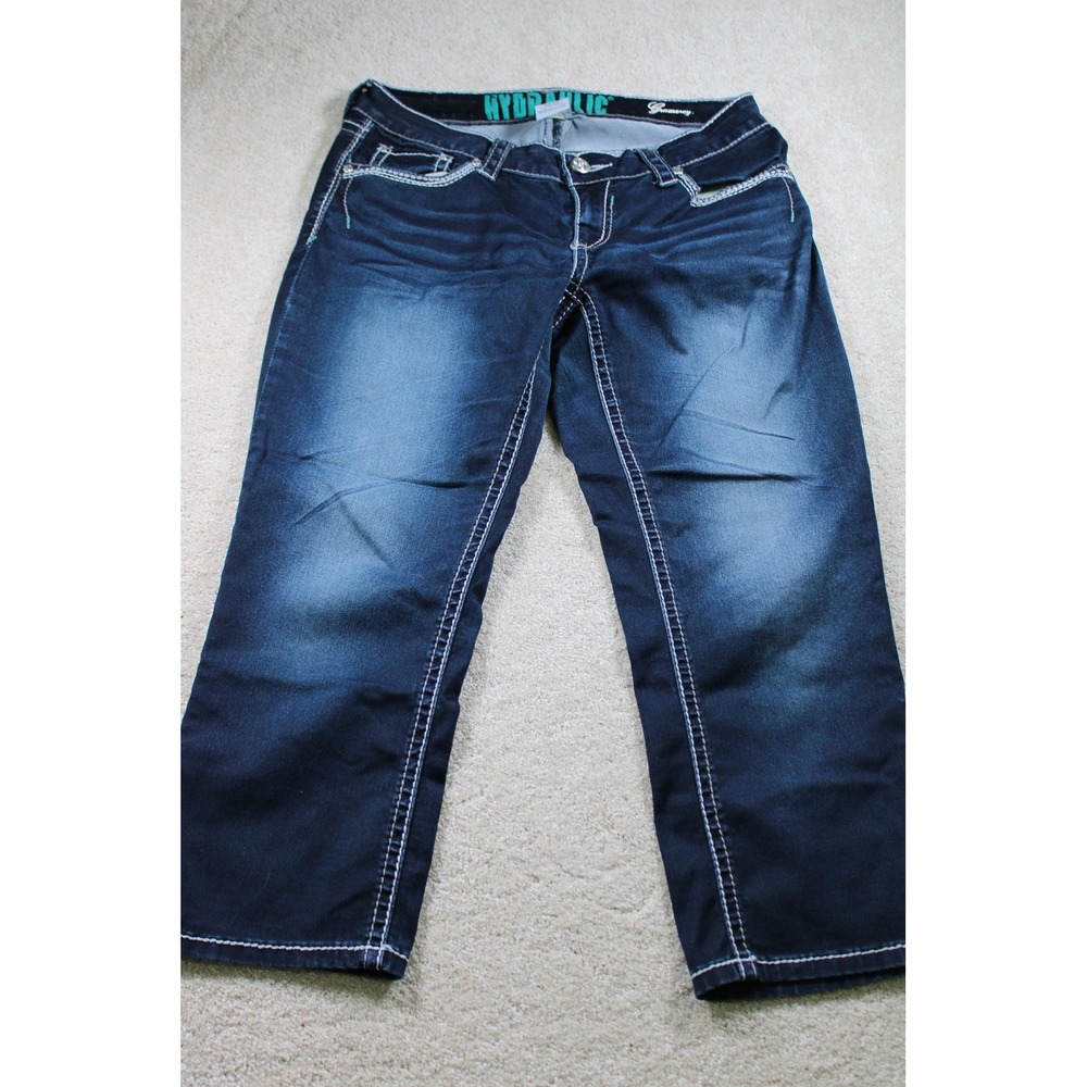 Hydraulic Gramercy Jeans Womens‎ Size 9/10 Blue Straight Leg Embroidered Pockets